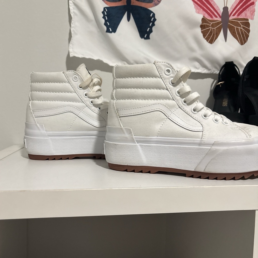 White High Top Platform Vans - Picture 2 of 5